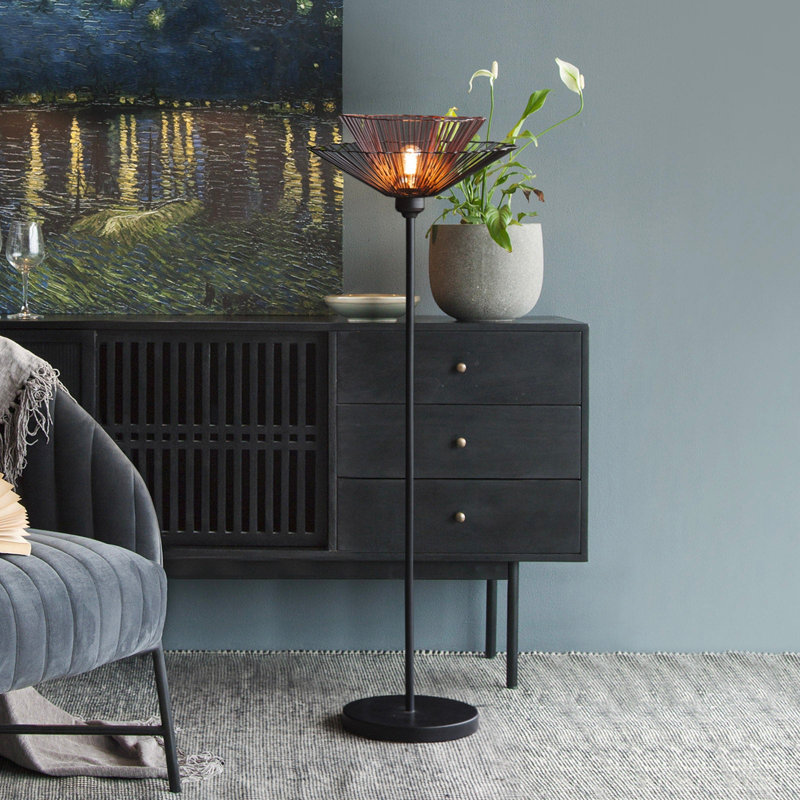 Lampe sur pied Klimt Boho, Noir