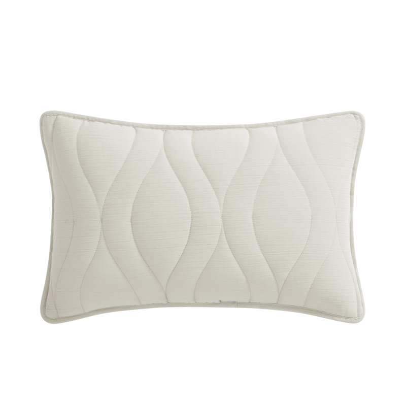 Coussin décoratif matelassé COVE, Gris, Rectangle H 12 po x l 20 po