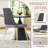 5-Piece Round Metal Pedestal Dining Table With 4 Velvet Dining Chairs-682510961-682510968