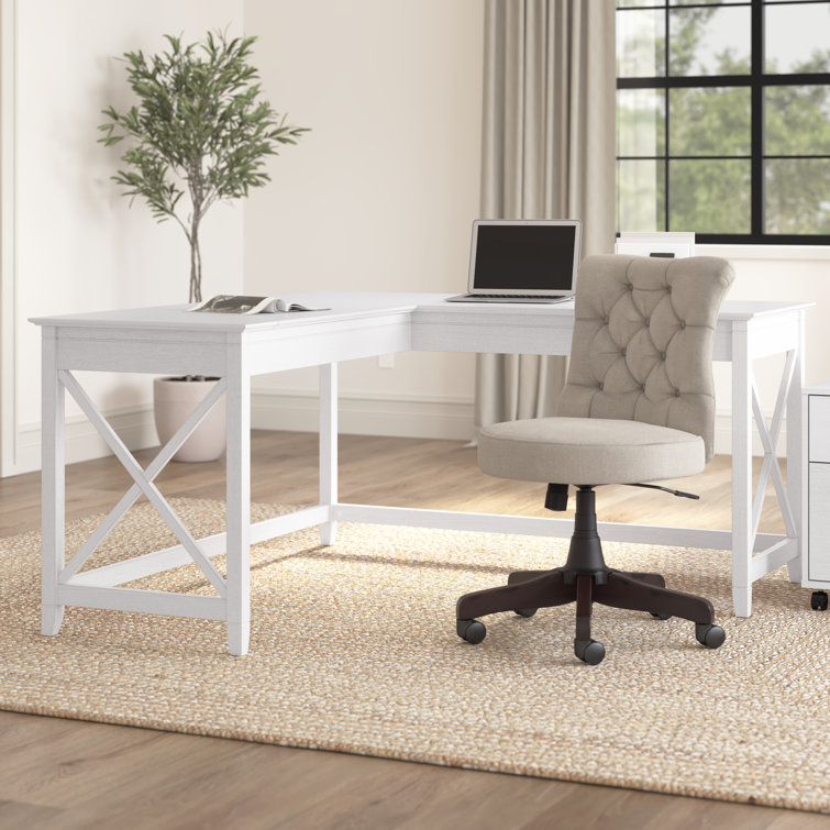 Veda 54'' Desk Sand & Stable Color: Dark Gray Hickory