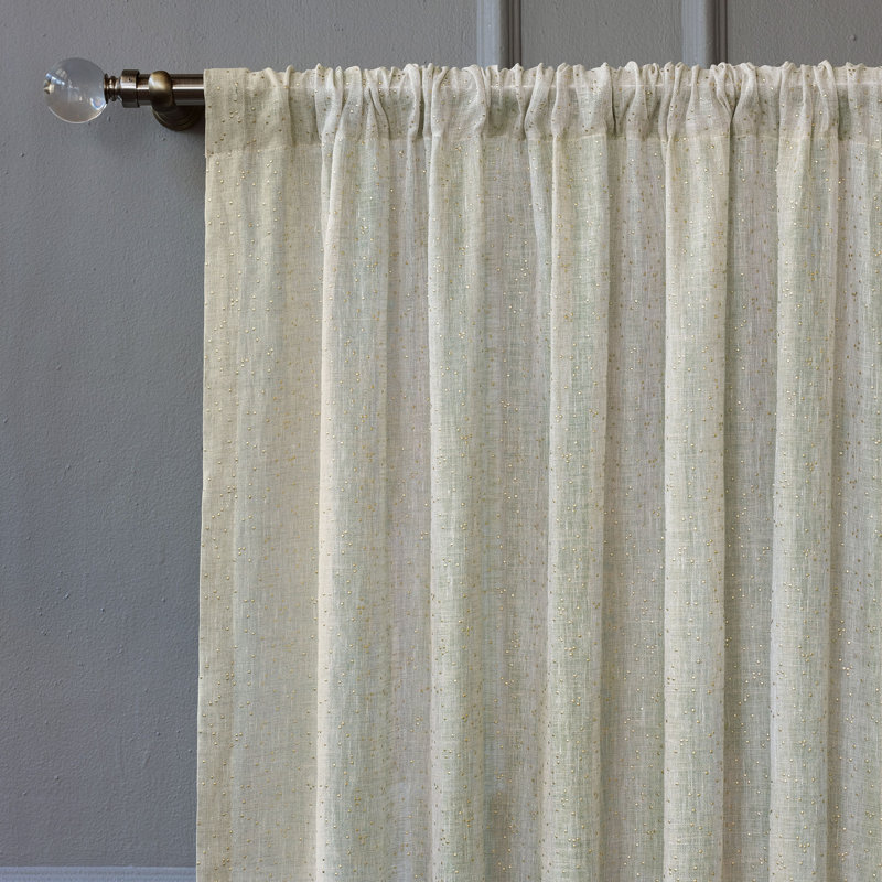 Marceau 100% Linen Sheer Curtain Single Panel, 40" W x 96" L