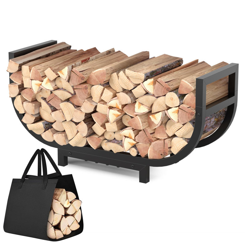 Râtelier à bûches de 86 cm (34 pouces) pour l'intérieur et l'extérieur avec sac de transport.