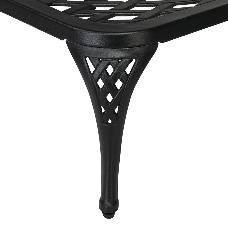 Chaise longue d'extérieur en métal Dashani, Noir