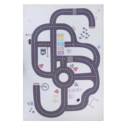 Country Road Non-Slip Kids Playroom Nursery Washable Indoor Area Rug