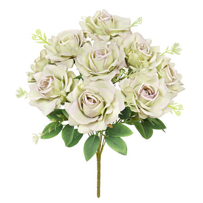 Bouquet de tiges de roses artificielles gardénia