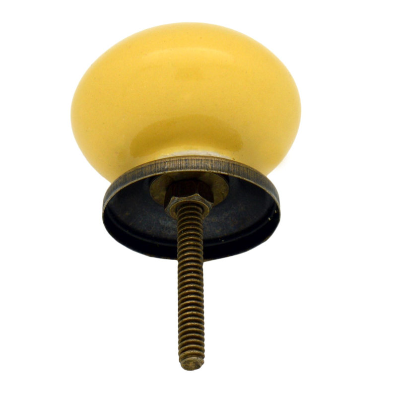 Nicola Spring - Round Ceramic Cabinet Knobs, Yellow