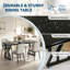 Table de salle à manger rectangulaire industrielle de 180 cm (71 po) pour 4 à 6 personnes, plateau en bois imperméable, noire-878167069