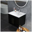 Ensemble de meuble-lavabo mural à charnières fermées 24 po avec lavabo en céramique
