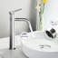 Grand robinet de lavabo de salle de bain tendance - Robinet de lavabo monotrou moderne à un trou en nickel brossé-128134531