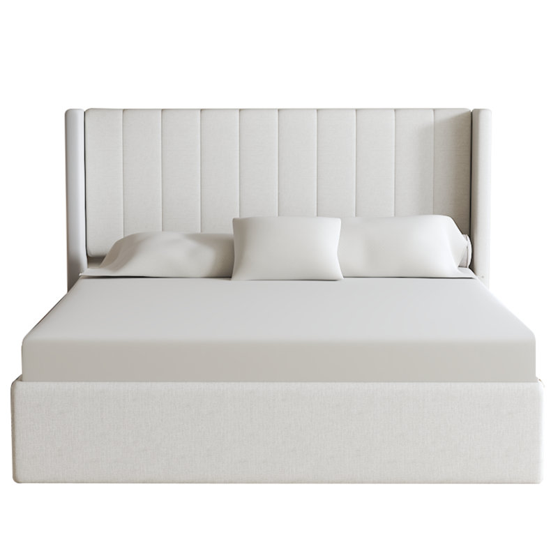 Jenny Upholstered Bed Frame with Storage & Wingback Design