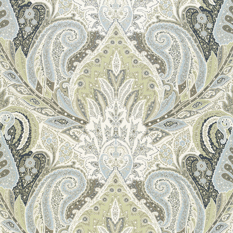 Cambay Paisley Print Fabric, Oyster