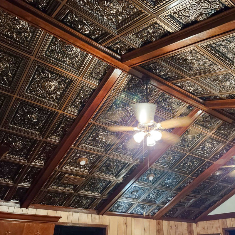 Da Vinci 24'' x 24'' Antique Copper PVC Ceiling Tiles