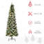 Arbre de Noël 7,5 pi avec 350 lumières à DEL, 1075 pointes, pin, baies rouges, vaste attrait artificiel