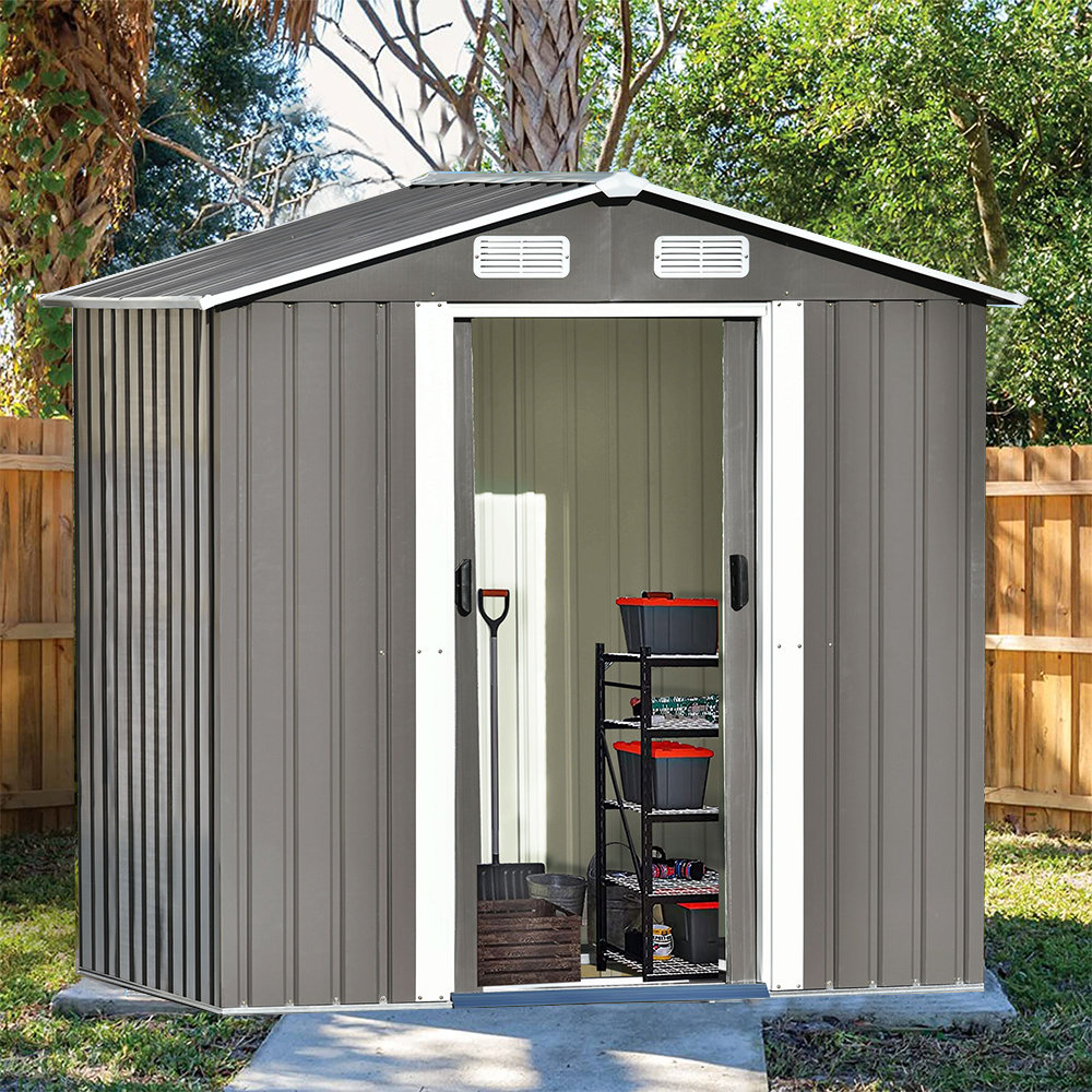 6' x 4' Outdoor Metal Storage Shed, Outdoor Storage Clearance Lockable Door, Tool Shed iYofe