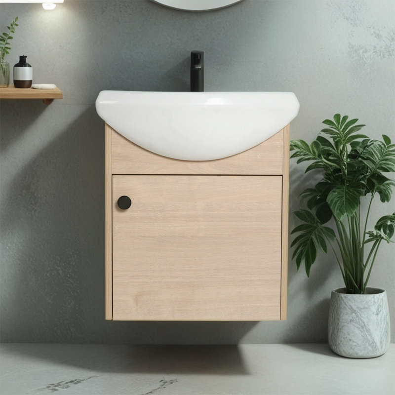 Ensemble de meuble-lavabo simple 18,14 po avec plateau en céramique Torkelson