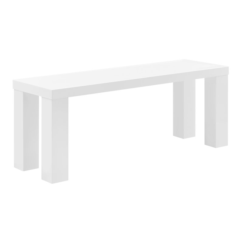 Banc de salle à manger en bois l 57 po Carson, Blanc, H 19 po x l 49 po x P 15 po