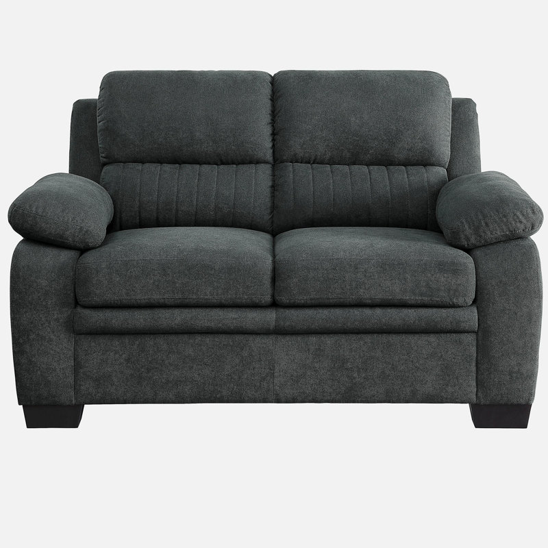 Canapé confortable à assise moelleuse et confortable en tissu texturé gris foncé, Gris foncé
