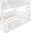 Full XL Over Queen/Full  Over Queen Bunk Bed With Ladder And Guardrails, Pegboard And Bookshelf, White-209804311-209805290