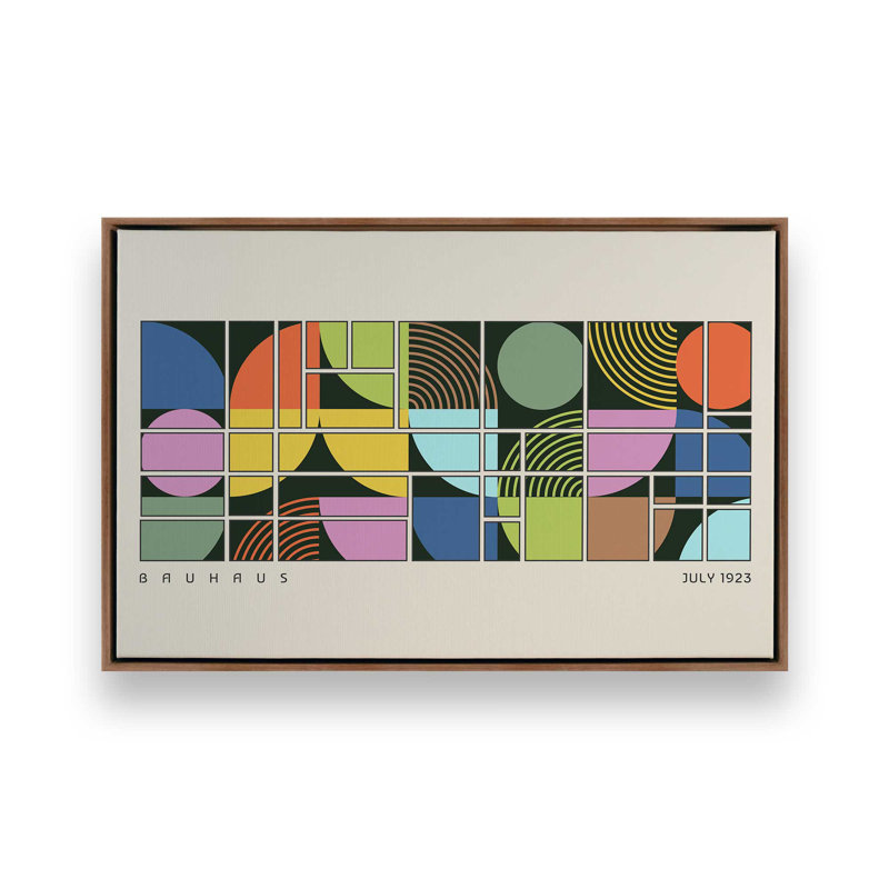 Bauhaus Color Grid I, H 13 po x l 19 po, Noyer