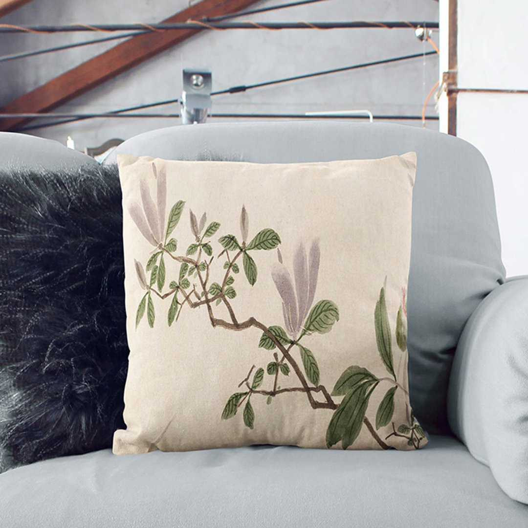 Flowers of the Four Seasons Vol.2 by Shen Zhou Cushion with Filling