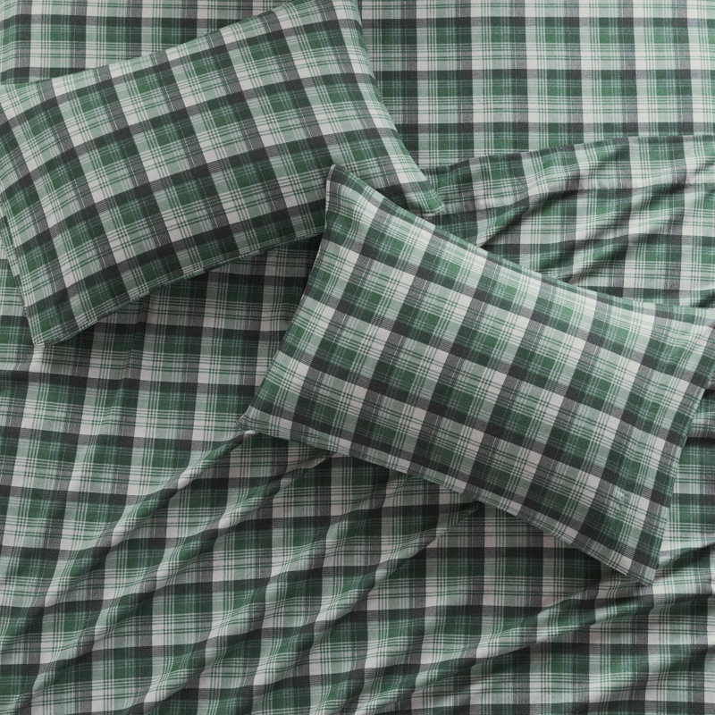 Full Black and White Cotton Flannel Sheet Set with Scottie Dogs