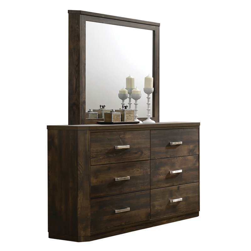 Dayleon 6 Drawer Double Dresser with Mirror