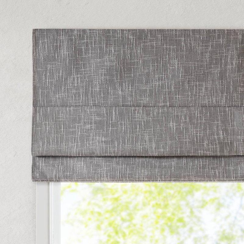 Rideau romain sans cordon occultant gris, rideaux et rideaux en polyester, 33 x 64 pouces, pour une maison moderne