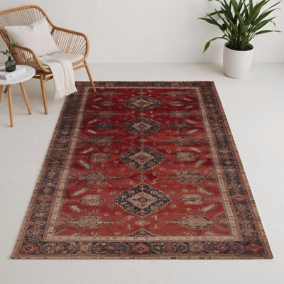 Tapis d'intérieur et d'extérieur noir Persian