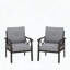 Ensemble de 2 fauteuils modernes en métal avec coussins gris (structure kaki)-420171660-420171663