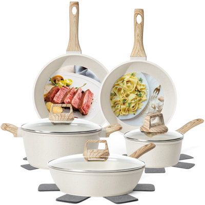 High Performance Cookware Pots and Pans Set, 12 Piece Large Size Non Stick Pan