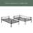 Twin Over Twin Metal Bunk Bed With Trundle-1032448333