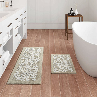 Cotton Floral Tufted Bath Rug