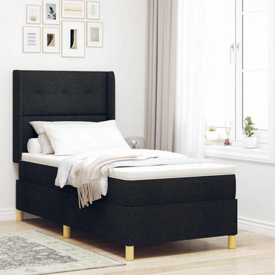 Lit sommier tapissier avec matelas Vidaxl noir 39,4 "x 78,7"