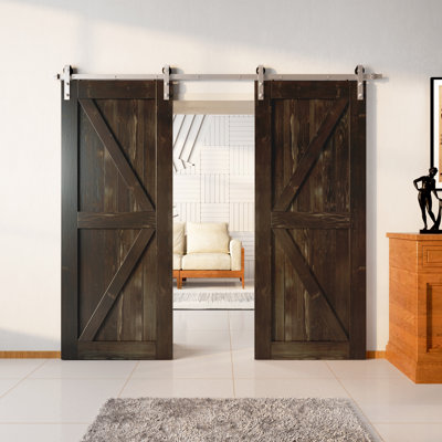 Ensemble de quincaillerie d'installation de porte en nickel massif brossé K Design