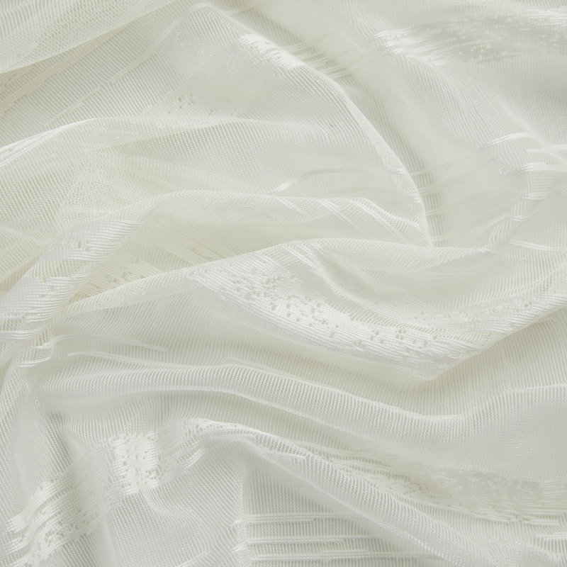 Broadway Striped Sheer Grommet Curtain Panel, 54" W x 96" L, Ivory