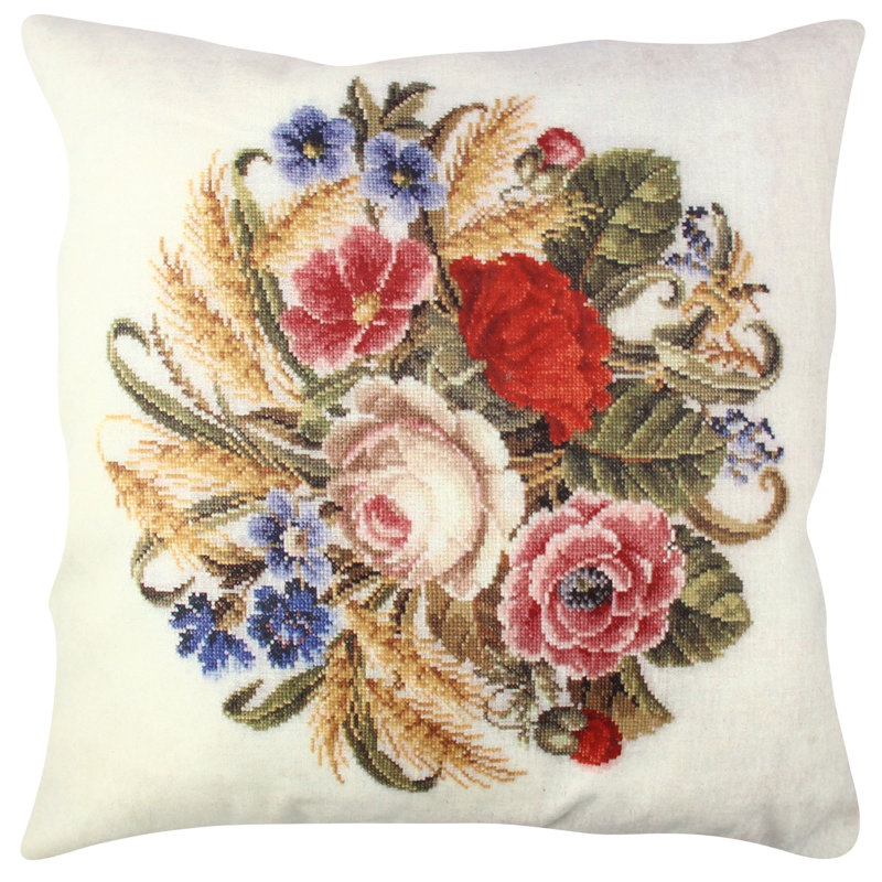 Premium Washable Cushion, 17.0 x 17.0 Inches, 50% Cotton / 50% Polyester, Silicone Filling, Concealed Zip | Soft, Comfortable & Ironable | Perfect for Home Decor, Living Room & Bedroom Accents