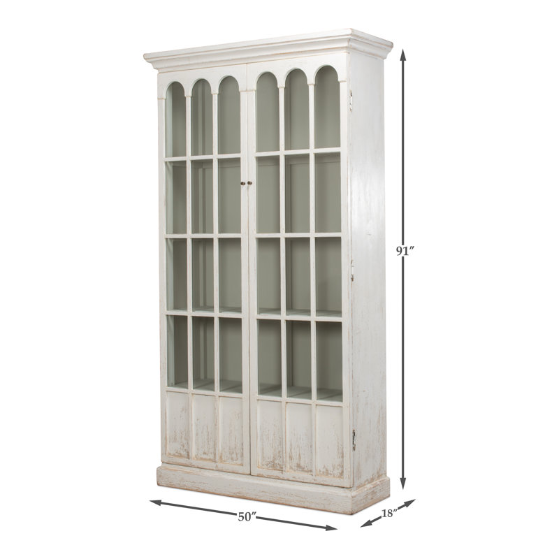 Glass China Cabinet, White