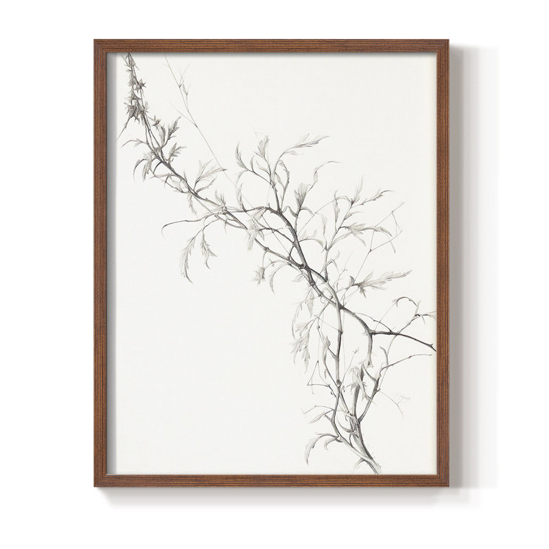 Imprimé floral rétro XXI, Noyer, H 10 po x l 8 po