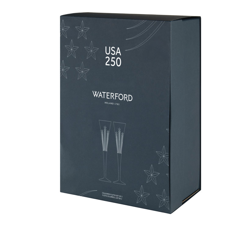 Waterford USA250 5oz Flute, Set of 2, Red/Blue