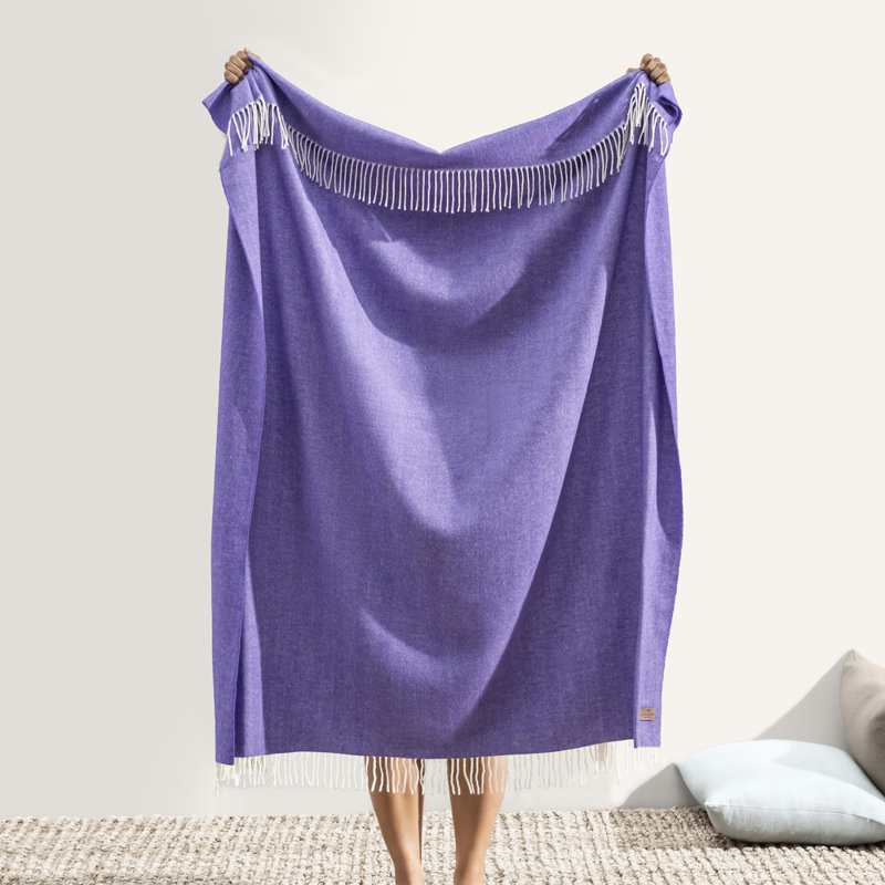 Italian Herringbone Throw Blanket, Tangerine