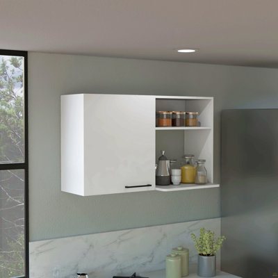 Armoire de rangement murale empilable H 24 po, deux tablettes internes, deux tablettes de rangement externes