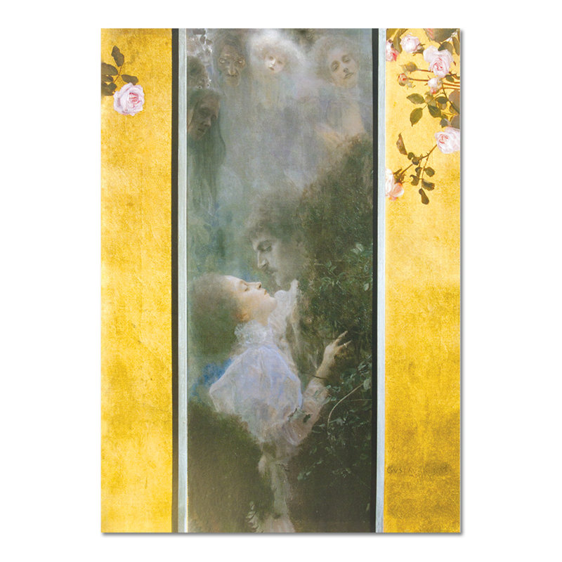 Love by Gustav Klimt - No Frame Painting on Plastic / Acrylic, 95cm H x 65cm W