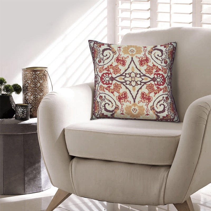 Floral Cotton Throw Pillow