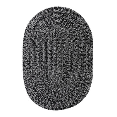  Braided Rug / Washable Indoor/Outdoor Black Rug