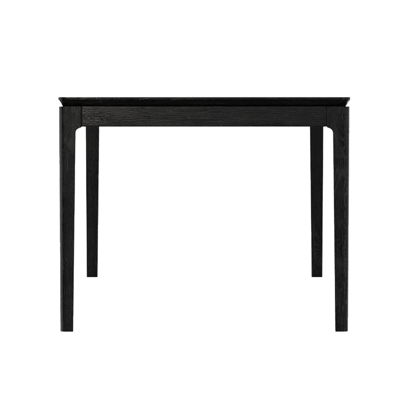 Vecy Dining Table, 72 Inch Rectangular Top, Vintage Black Solid Wood