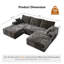 Canapé modulaire de 107 po de large avec 1 repose-pieds, canapé rembourré minimaliste moderne, canapé de coin en U confortable pour le salon, canapé d'angle à assise profonde, aucun assemblage requis-1075095754