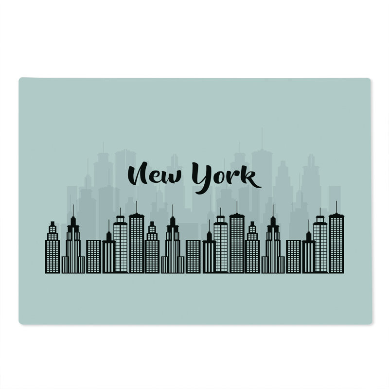 Planche à découper Ambesonne NYC, grande taille, monochrome et gris anthracite moderne