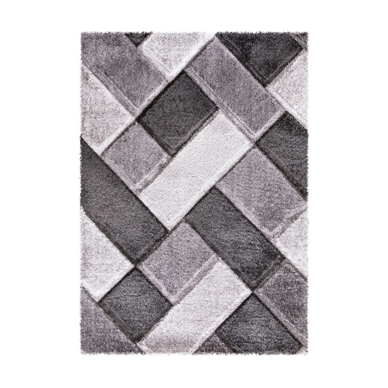 Geometric Shag Indoor / Outdoor Area Rug, Rectangle 160 x 230cm