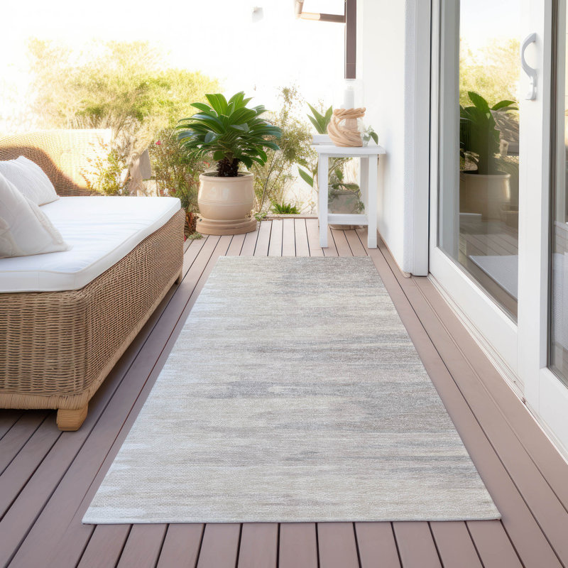 Machine Washable Indoor/Outdoor Chayden ACN1050 Rust Rug, Runner 2'3" x 7'6"