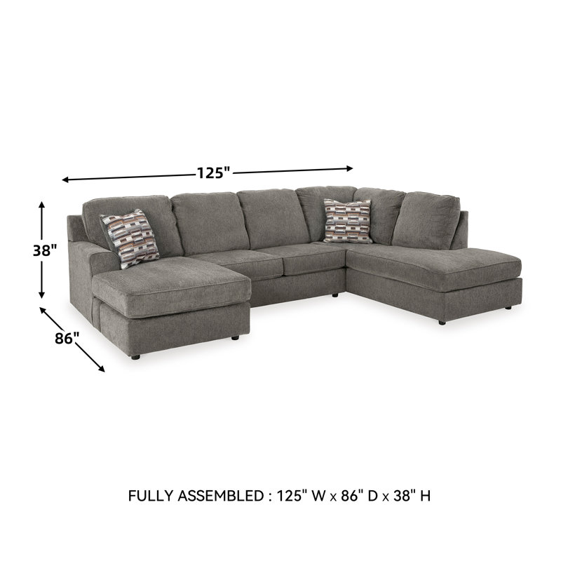 Lanita 125" Wide Sofa & Chaise, Right Hand Facing